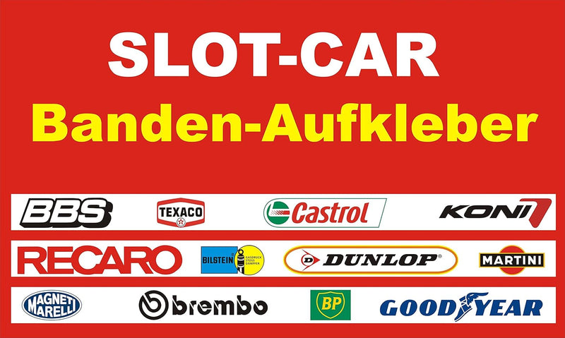 Slotcar Rennbahn LEITPLANKE Bande + Aufkleber 4cm x 200cm für Carrera DIGITAL