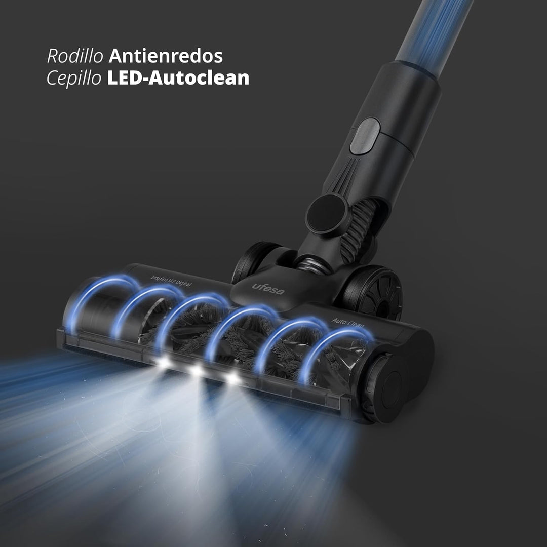 Ufesa Z7 Digital Akku Staubsauger, Selbstladender-Flexibler, 29.6V, LED Touchscreen, 26KPa, 500W, 80