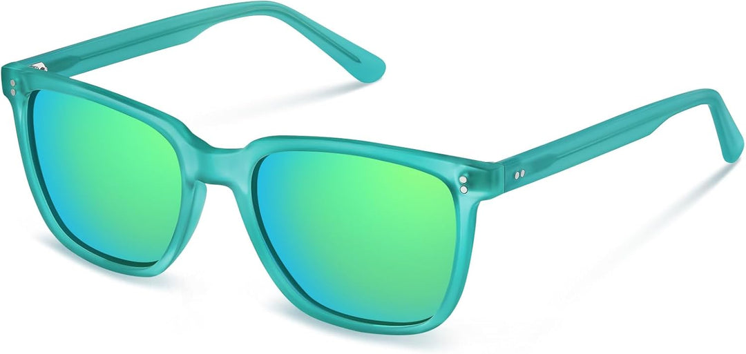 CARFIA Polarisierte Herren Sonnenbrille mit Rechteckig Acetatrahmen, 100% UV-Schutz Sportliche Sonne