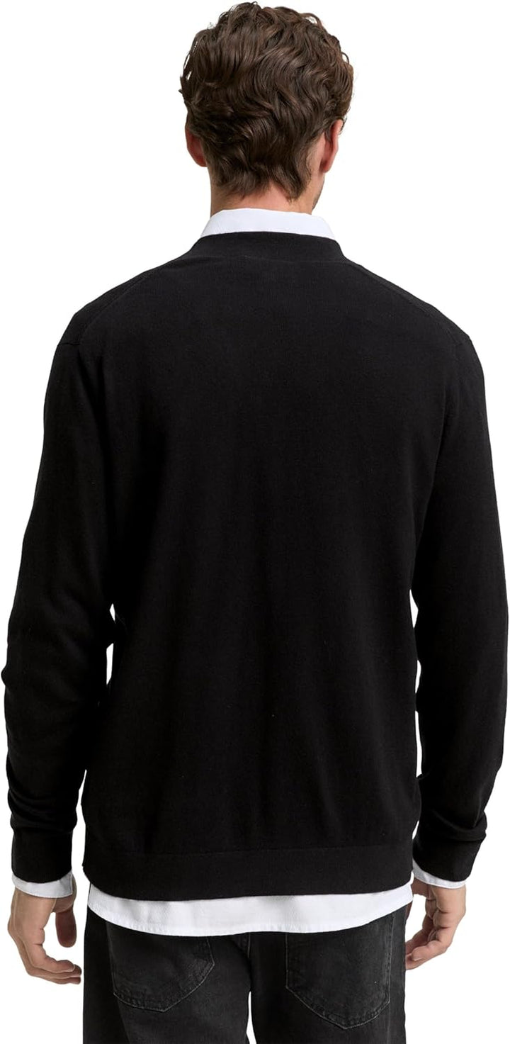 TOM TAILOR Damen Basic Strickpullover aus Bio-Baumwolle XS 29999 - Black, XS 29999 - Black