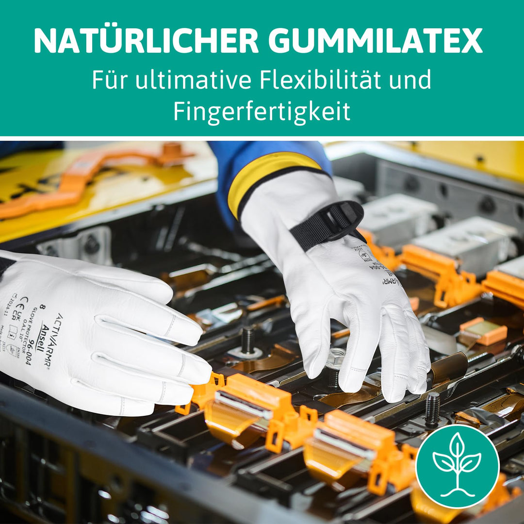 Ansell ActivArmr Elektriker-Schutzhandschuhe, Elektroschutz Klass 0 (1000V), Elektrisch Isolierende