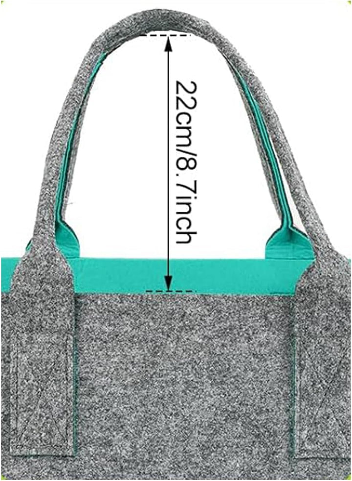 2 Stück 30L Gross Filztasche Einkaufstasche mit Fächern, Faltbar Filztaschen Shopper mit Stabile Hen