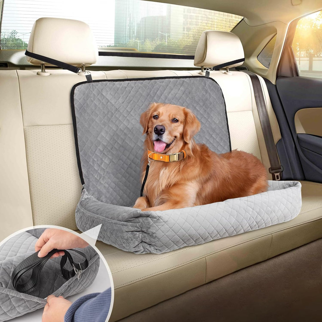 Todeco Hunde Autositz für Grosse und Mittlere Hunde, Waschbar und Abnehmbar Hundesitz Auto mit Siche