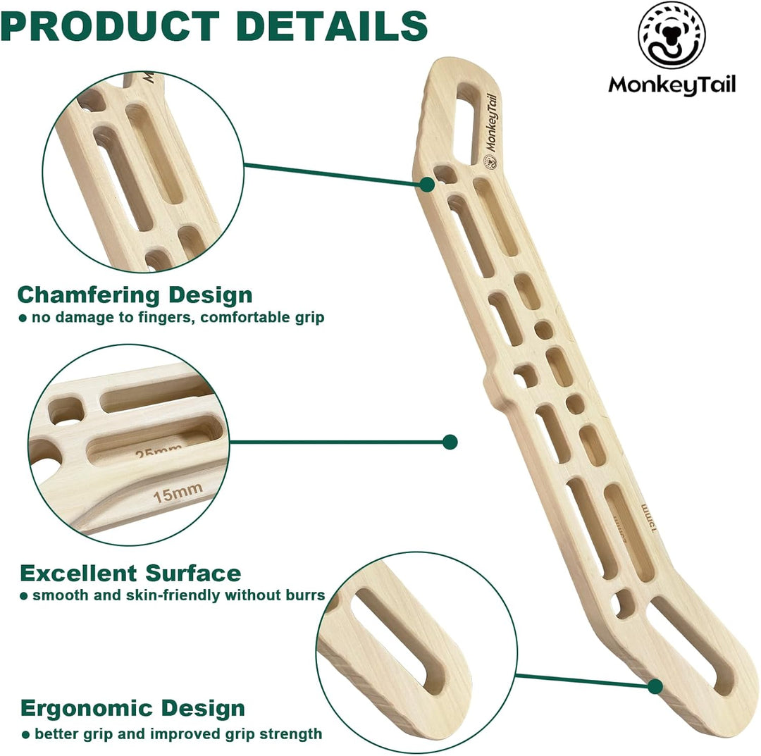 MonkeyTail Climbing Board, Hangboard für Fingertraining, Grip Hangboard, Bouldering Equipment für al