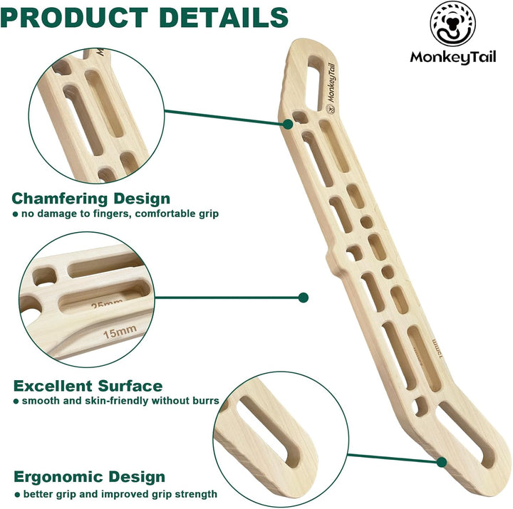 MonkeyTail Climbing Board, Hangboard für Fingertraining, Grip Hangboard, Bouldering Equipment für al
