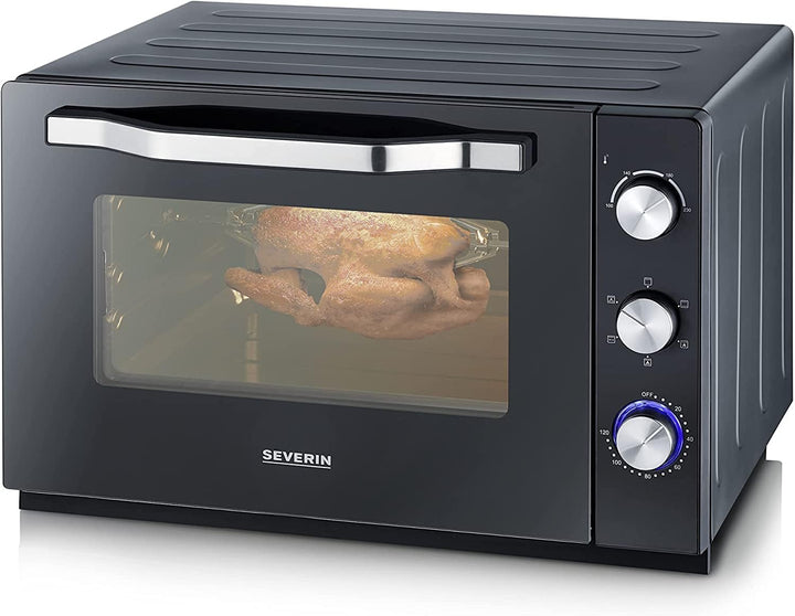 SEVERIN XXL Back- und Toastofen mit Umluftfunktion, Backofen mit Grillrost, Backblech, Drehspiess un