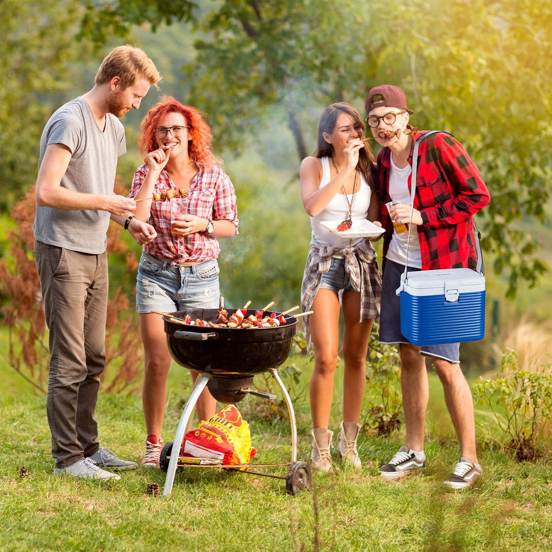 Relaxdays kleine Kühlbox, mit Griff, Tragegurt, Kunststoff Kühltasche, ohne Strom, 8 l, HBT 23,5 x 3