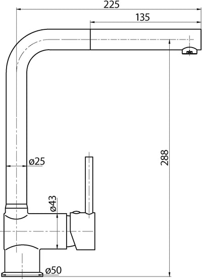 'aquaSu® Ausziehbare Spültischarmatur Manolo, mit Geschirrbrause, Wasserspar-Mischdüse, Kosten-spare