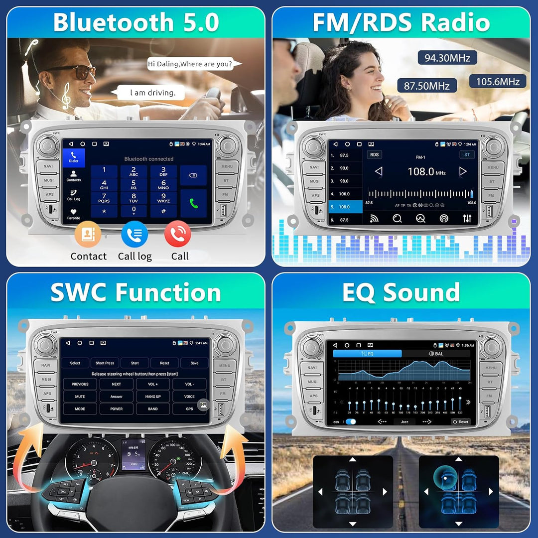 Qualcomm 8 Core 4GB+64GB Carplay Autoradio für Ford Focus II MK2/S-Max/Mondeo MK4/Galaxy II C-Max 06