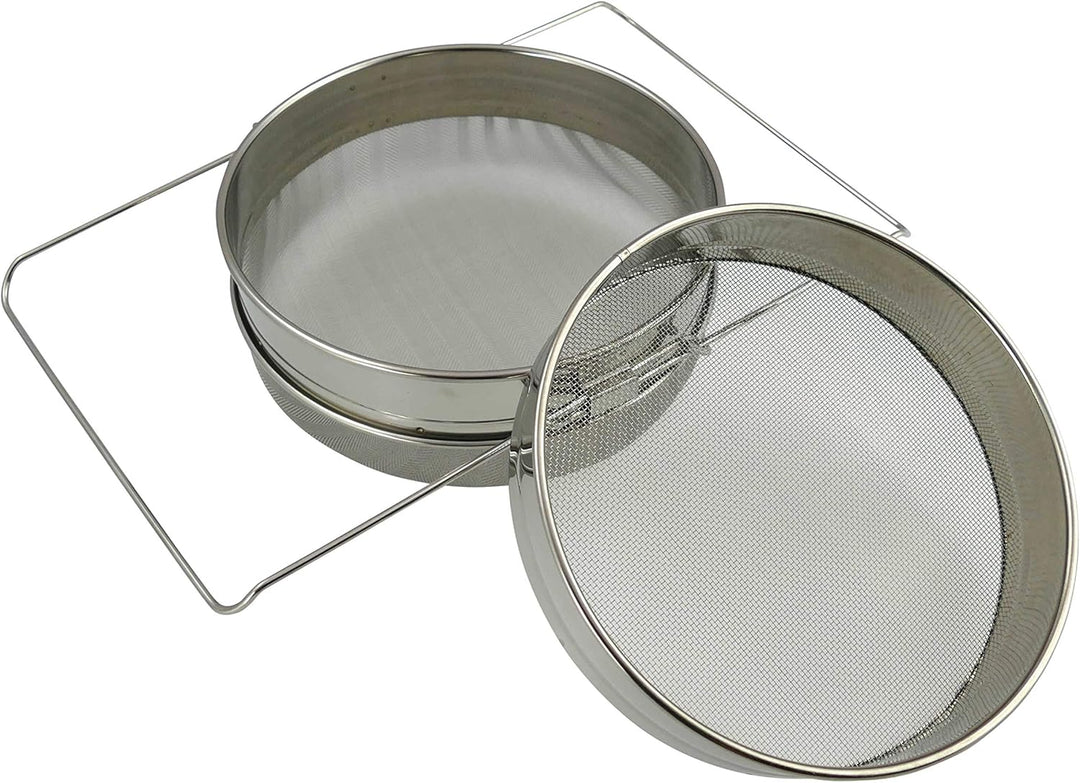 Honigsieb Doppel-Sieb 24cm Edelstahl Bienen Honig Filter Bienenzucht Honigfilterung