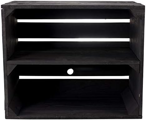 9er Set Neue Schwarze Obstkiste mit Zwischenboden 50cm x 40cm x 30cm Regal Holzregale Regalsystem We