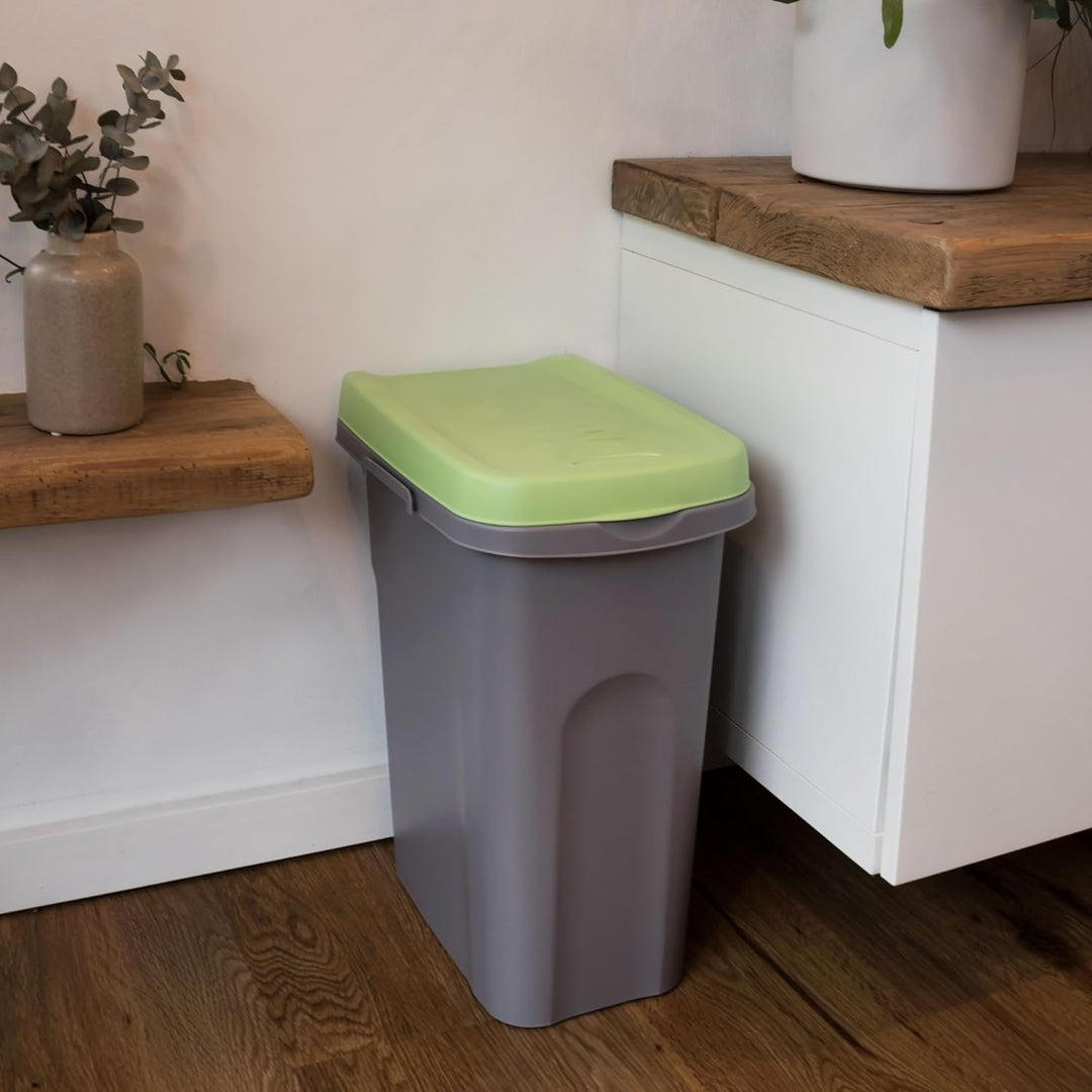 #11 25L Mülleimer blau Deckel Recycling Mülltrennung Abfalleimer Abfallbehälter Müll Küche rechtecki