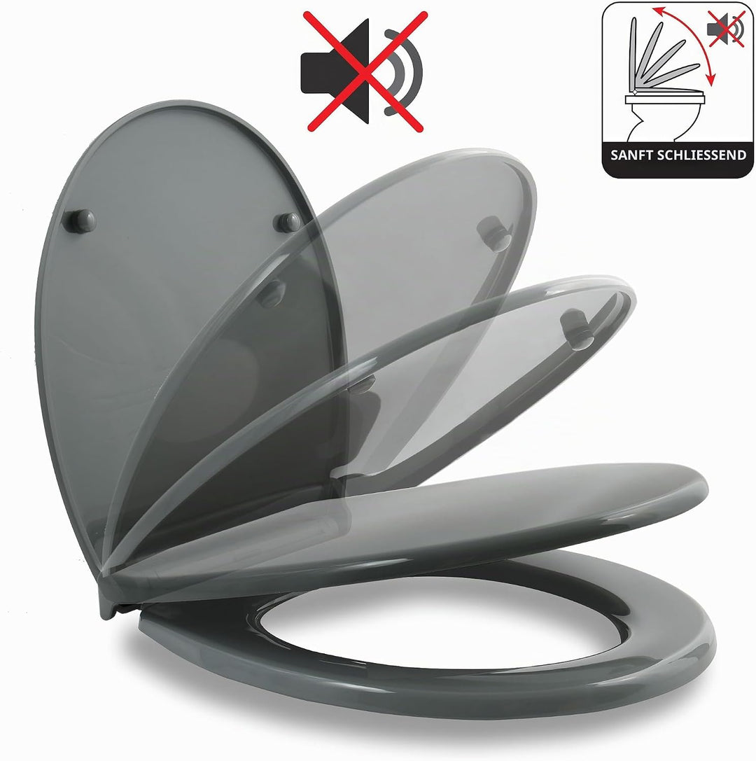spirella Toilettendeckel oval Klodeckel mit Quick-Release-Funktion und Softclose Absenkautomatik. An