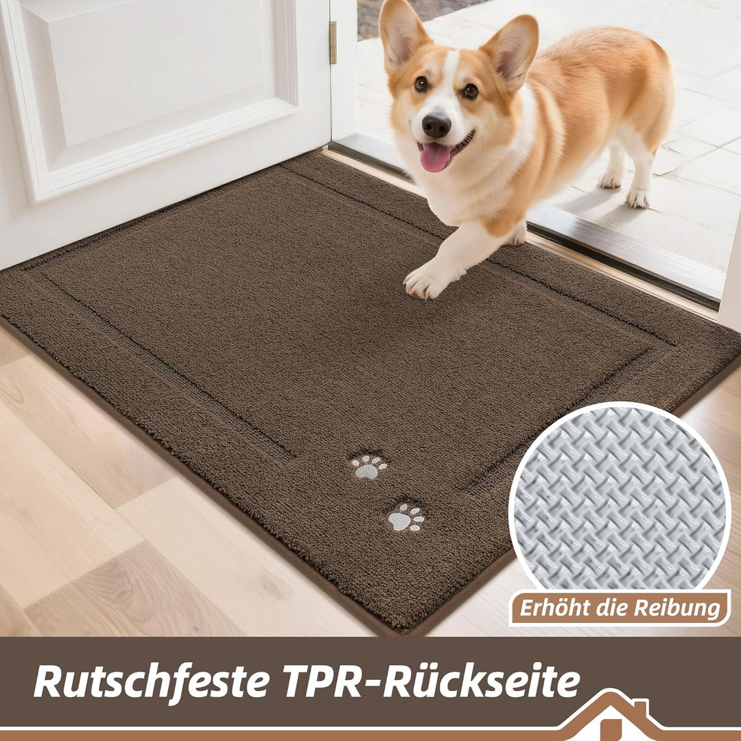 BEQHAUSE Fussmatte Innen, 80 * 120cm Schmutzfangteppich, Schmutzfangmatte Waschbar Eingang Matte Fus
