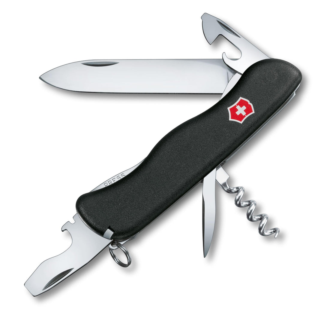 Victorinox Picknicker Taschenmesser (11 Funktionen, Feststellklinge, Schraubendreher) Schwarz, Schwa