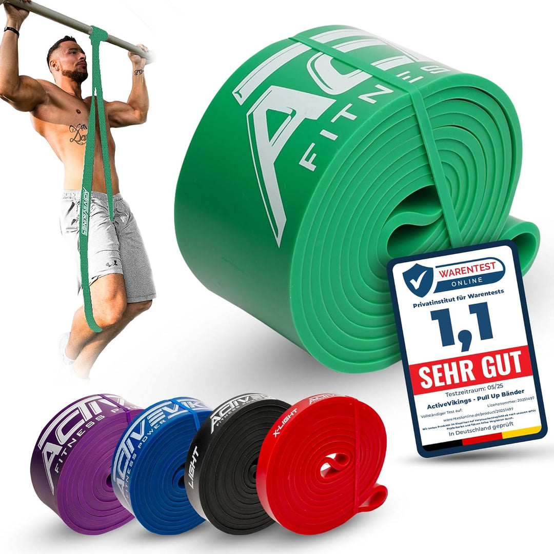 ActiveVikings® Pull-Up Fitnessbänder | Perfekt für Muskelaufbau und Crossfit Freeletics Calisthenics