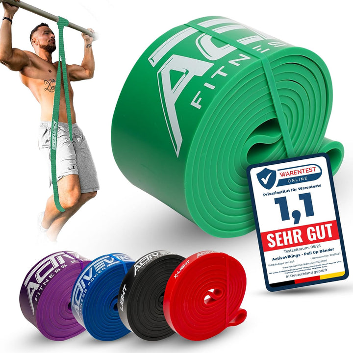 ActiveVikings® Pull-Up Fitnessbänder | Perfekt für Muskelaufbau und Crossfit Freeletics Calisthenics