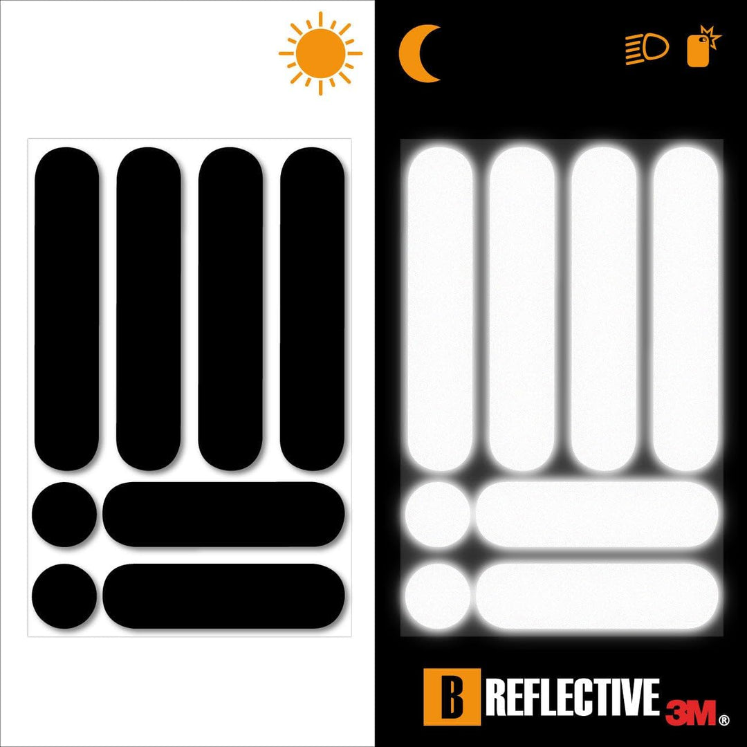 B REFLECTIVE - Set Aufkleber Reflektor streifen für 2 Elektroroller, Elektrofahrrad, - Selbstklebend