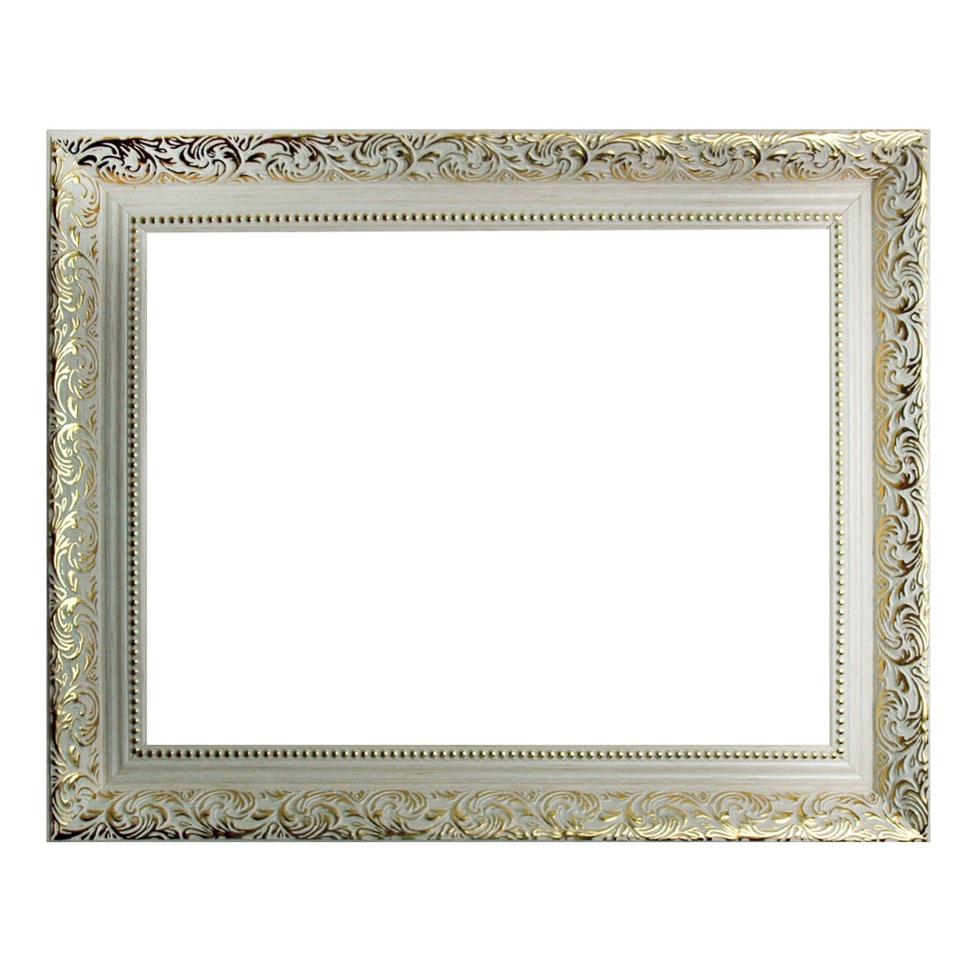 Barockrahmen weiss mit Gold verziert 469 BIA/ORO, Leerrahmen 20x28 cm, 20x28 cm