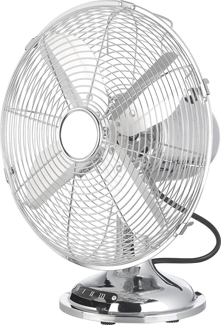 Sichler Haushaltsgeräte Vintage-Ventilator: Vollmetall-Tisch-Ventilator im Retro-Look, Versandrücklä