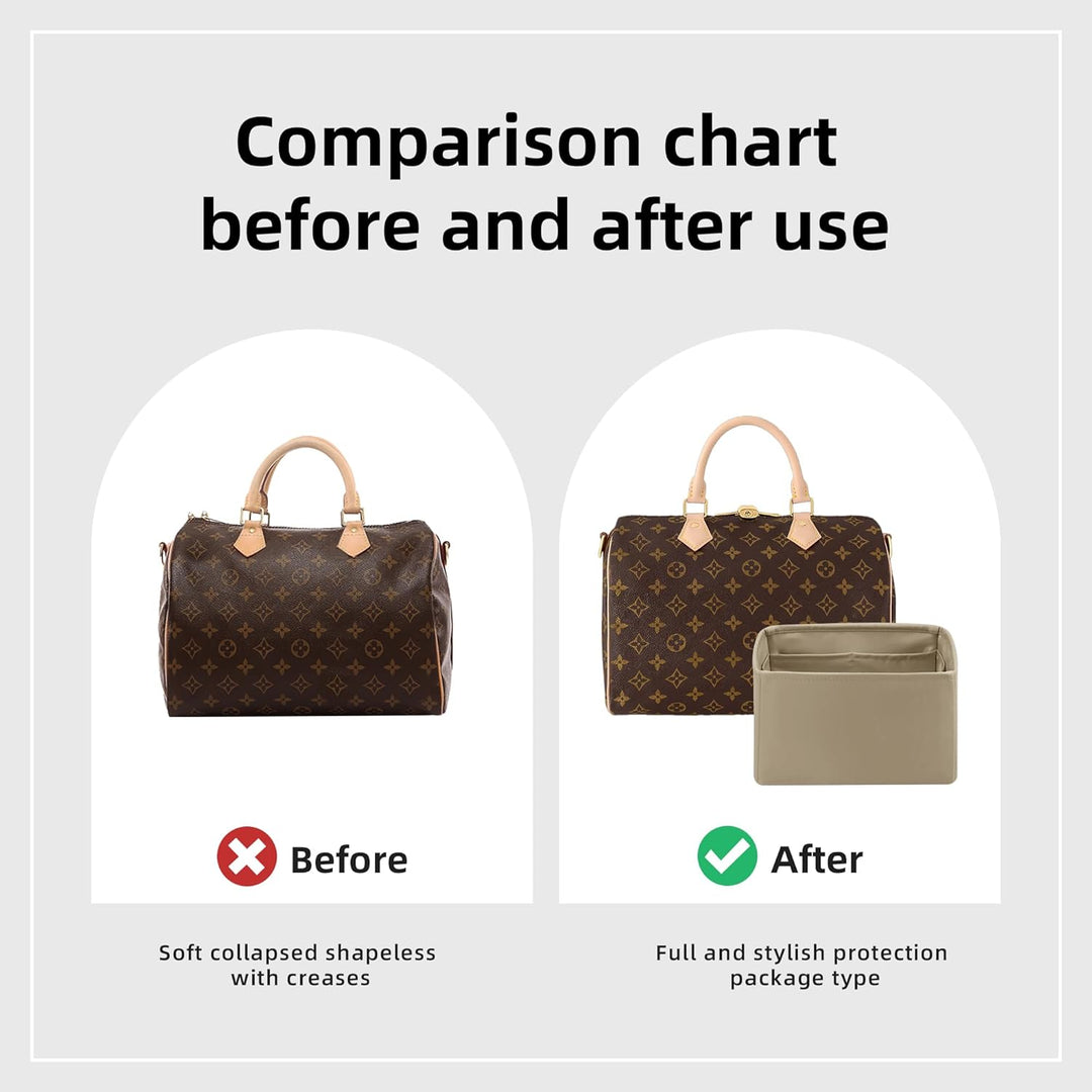 DGAZ Handtasche Tasche Organizer, Seide Innentaschen für LV Speedy Nano/20/25/30/35/40/45 Tasche, Le