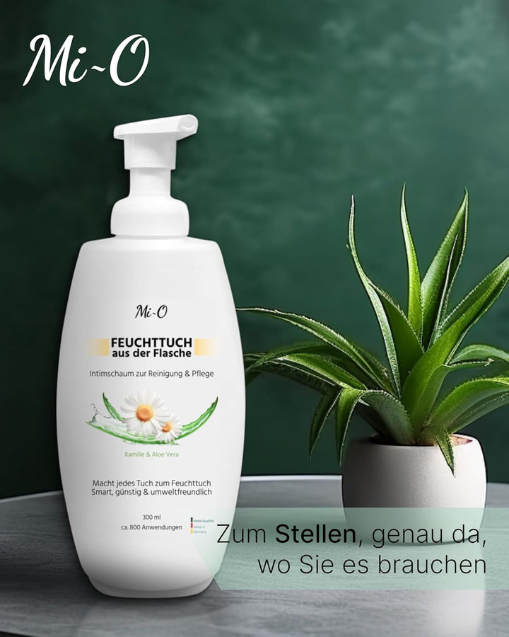 SET – Feuchttuch aus der Flasche 2 × 300 ml + 2 × Wandhalterung | Intim Reinigungs- & Pflegeschaum f