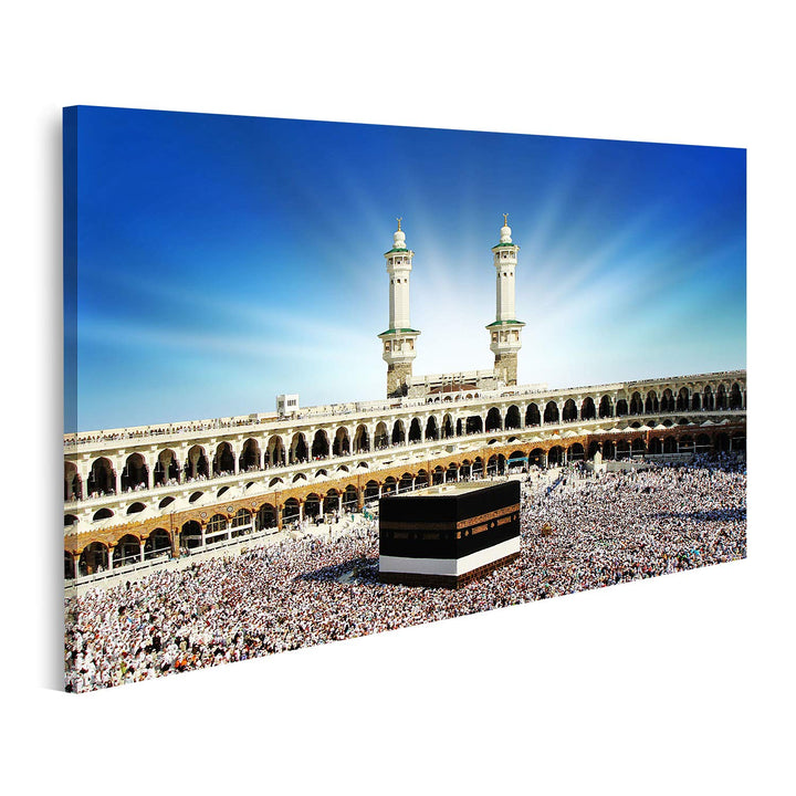 islandburner Bild auf Leinwand Kaaba Mekka Saudi Arabien Bilder Wandbilder Poster Leinwand 100x57cm,