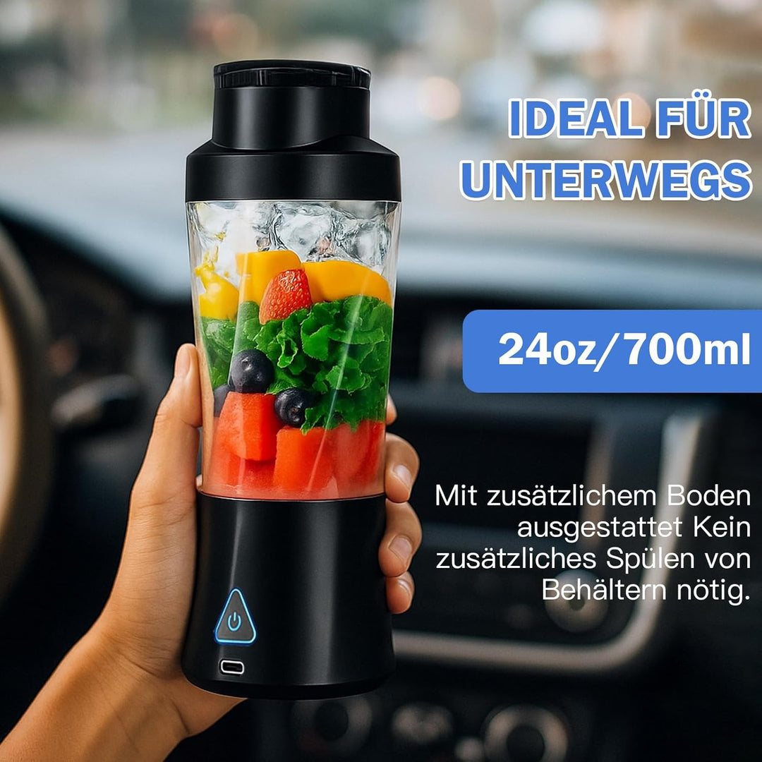 Tragbarer Mixer to go, 700ml Smoothie Maker mit USB, 22000 U/min, leistungsstarker smoothie maker to