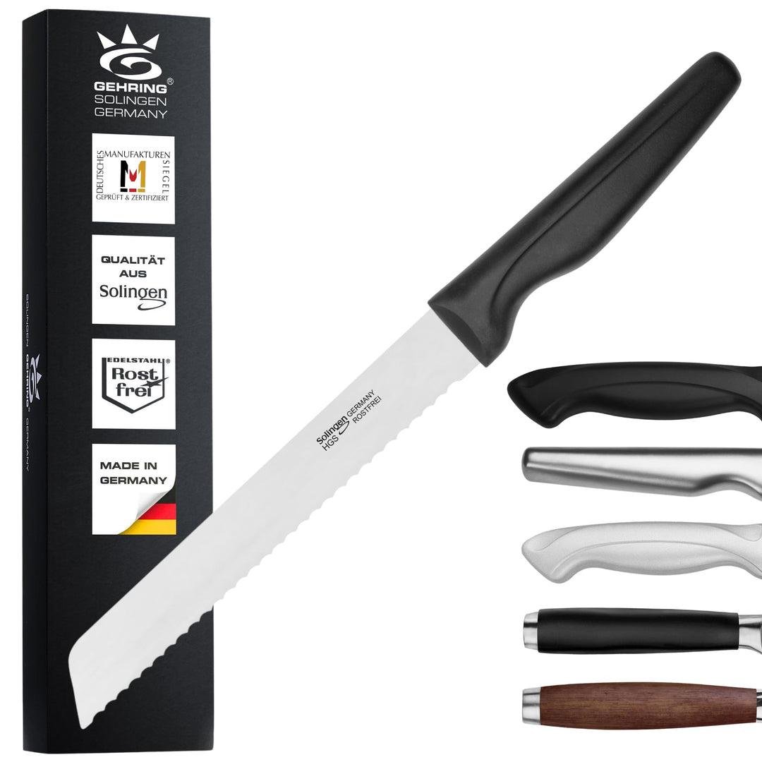 GEHRING SOLINGEN Brotmesser Konfigurator - WAVE | rostfreies, eisgehärtetes & scharfes Messer, Made