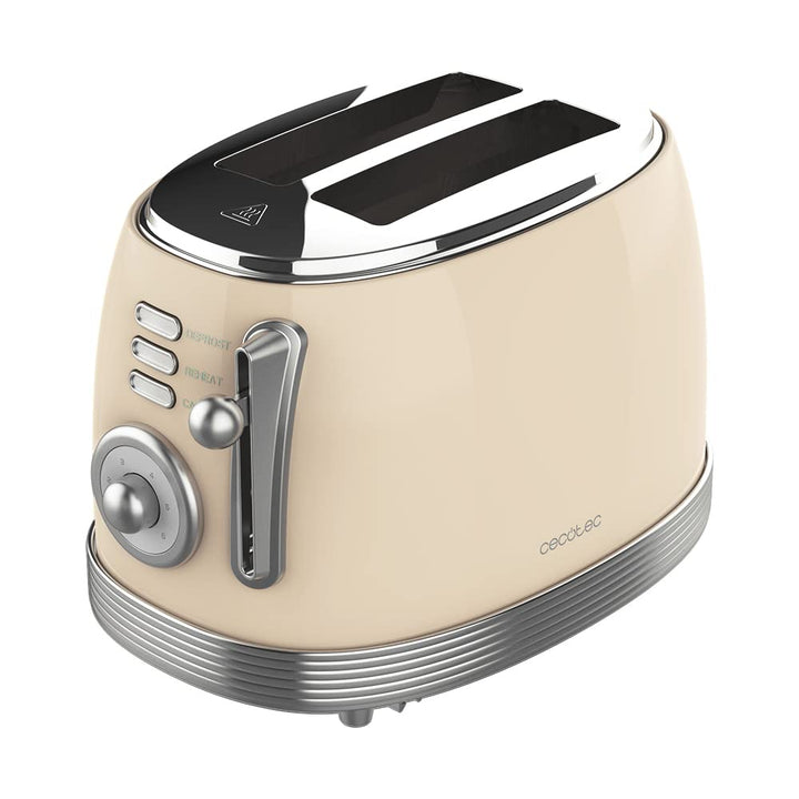 Cecotec Toast&Taste 800 Vintage Light Beige, 850 W, Doppelschlitz, extra breit, 3, 8 cm, 2 Toaster,