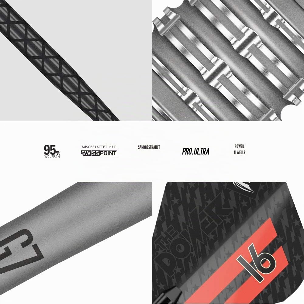 Target Darts Phil Taylor Power 9-Five 7 Gen 95% Woflram Swiss Point Steeldarts-Set 24gr, 24gr