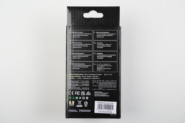 Perixx PERIMICE-813W Vertikale Bluetooth-Maus - Kabellose 3-in-1-Multi-Device-Technologie - Reise-Tr
