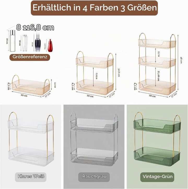 Makeup Organizer, Kosmetik Organizer 2 Ebenen, Cosmetics Beauty Organizer, Skincare Organizer, Badez