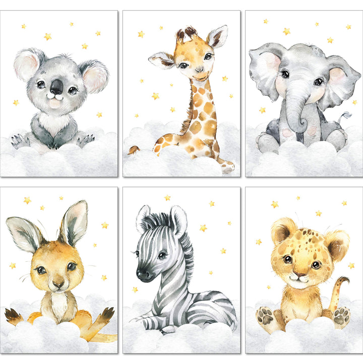 LALELU-Prints Bilder Kinderzimmer Poster Babyzimmer Deko Mädchen Jungen Kinderbilder Set Kinderzimme