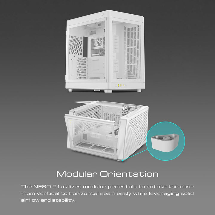 GAMDIAS NESO P1 Dual Chamber Full-Tower EATX Computer Gaming Case, 2 Way Setup Modular Design, Full