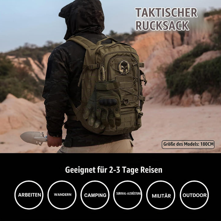 Mardingtop 28L Rucksack Taktischer Rucksack Wanderrucksack Trekkingrucksack Angelrucksack für Surviv