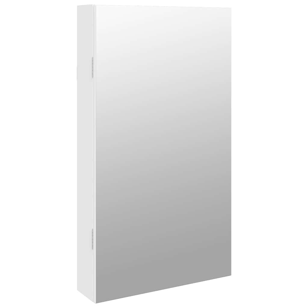 vidaXL Spiegel-Schmuckschrank mit LED-Beleuchtung Wandmontage Weiss, Weiss