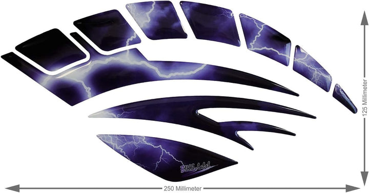 BIKE-label Tankpad Seitentank Blitz Purple Blue kompatibel für Suzuki 810019