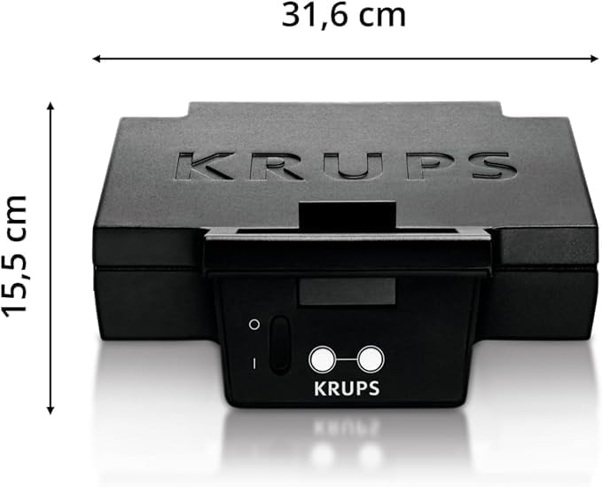 Krups Sandwichmaker FDK451 | für gegrillte Sandwichtoasts in Dreiecksform | Antihaftbeschichtete Pla