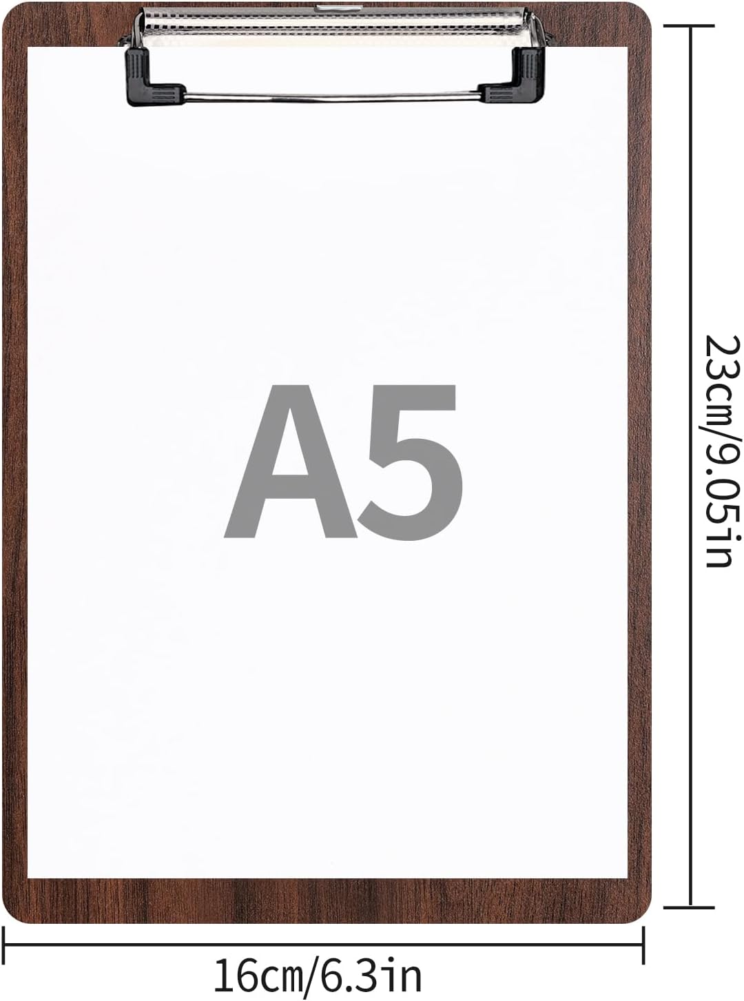 (8 Stück) Klemmbrett Holz A5,Schreibbrett Klemmbretter mit Metalklemme und Aufhängeose, Clipboard Sc