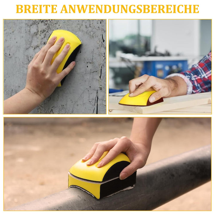 5 Stück 6 Zoll Manueller Schleifklotz: Handschleifer Set mit Klett, Hand Schleifklotz für Schleifpap