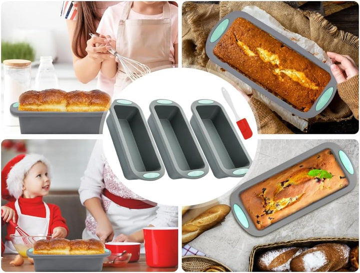 3 Stück Brotbackform Silikon, Silikon Kuchenform Geben Silikonpinsel, silikons Backform, silikonform