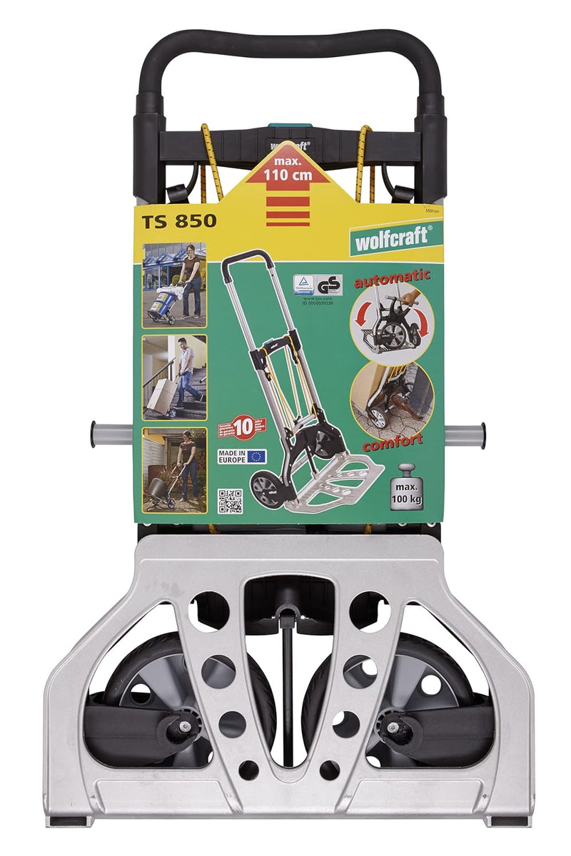 Wolfcraft TS 850 Transportsystem 5501000 / Komfortable & klappbare Sackkarre für Lasten bis zu 100 k