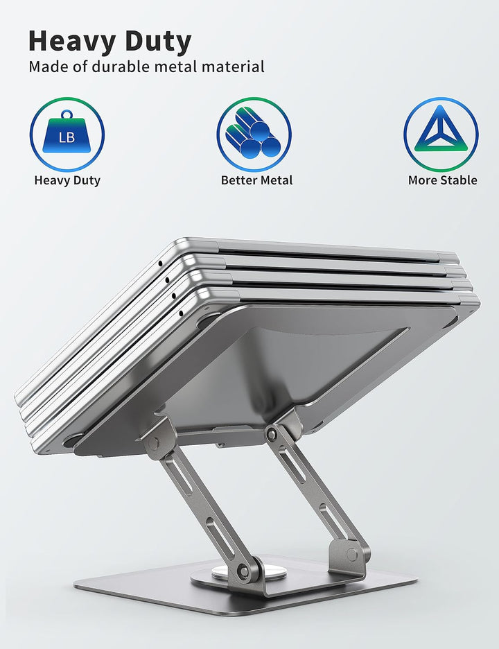 SOUNDANCE Laptopständer mit 360° drehbarer Basis, Ergonomische Computererhöhung für Schreibtisch, Fa