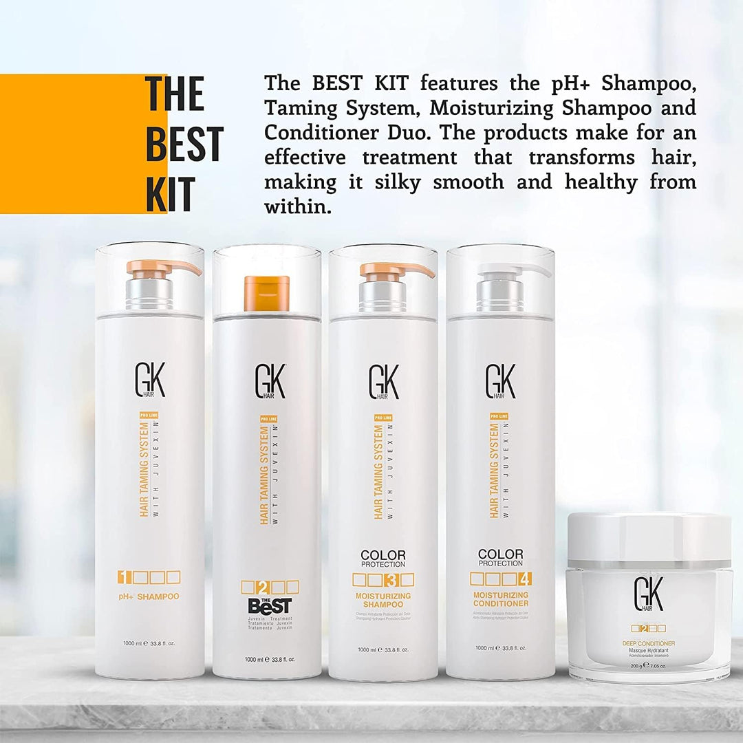 GK HAIR Global Keratin The Best Professional Hair Kit (1000ml/33.8 Fl Oz) zum Glätten, Glätten von K