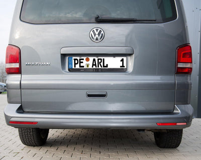 Lescars Kennzeichen Kamera: Rückfahrkamera & Einparkhilfe mit Abstandswarner, Nummernschildhalter (R