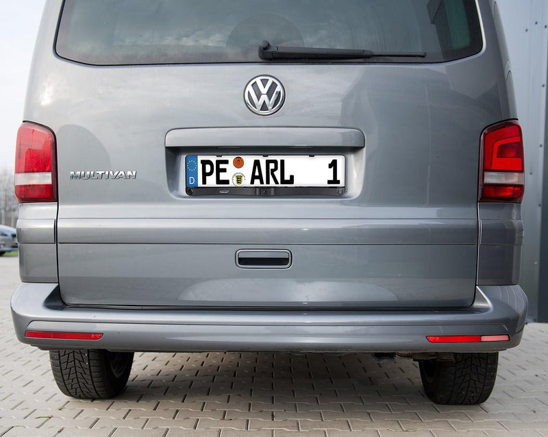 Lescars Kennzeichen Kamera: Rückfahrkamera & Einparkhilfe mit Abstandswarner, Nummernschildhalter (R