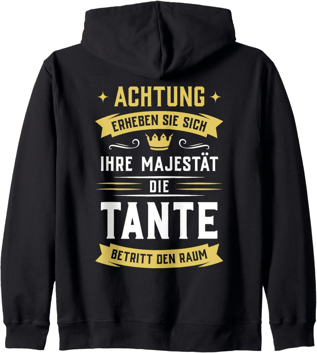 Erheben sie sich Ihre Majestät die Tante betritt den Raum Kapuzenjacke