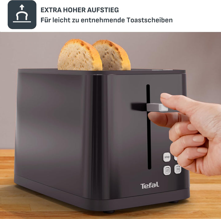 Tefal TL6408 Toaster | Für Zwei Lange Scheiben Favoriten-Einstellungen Countdown | Mit Digitaldispla