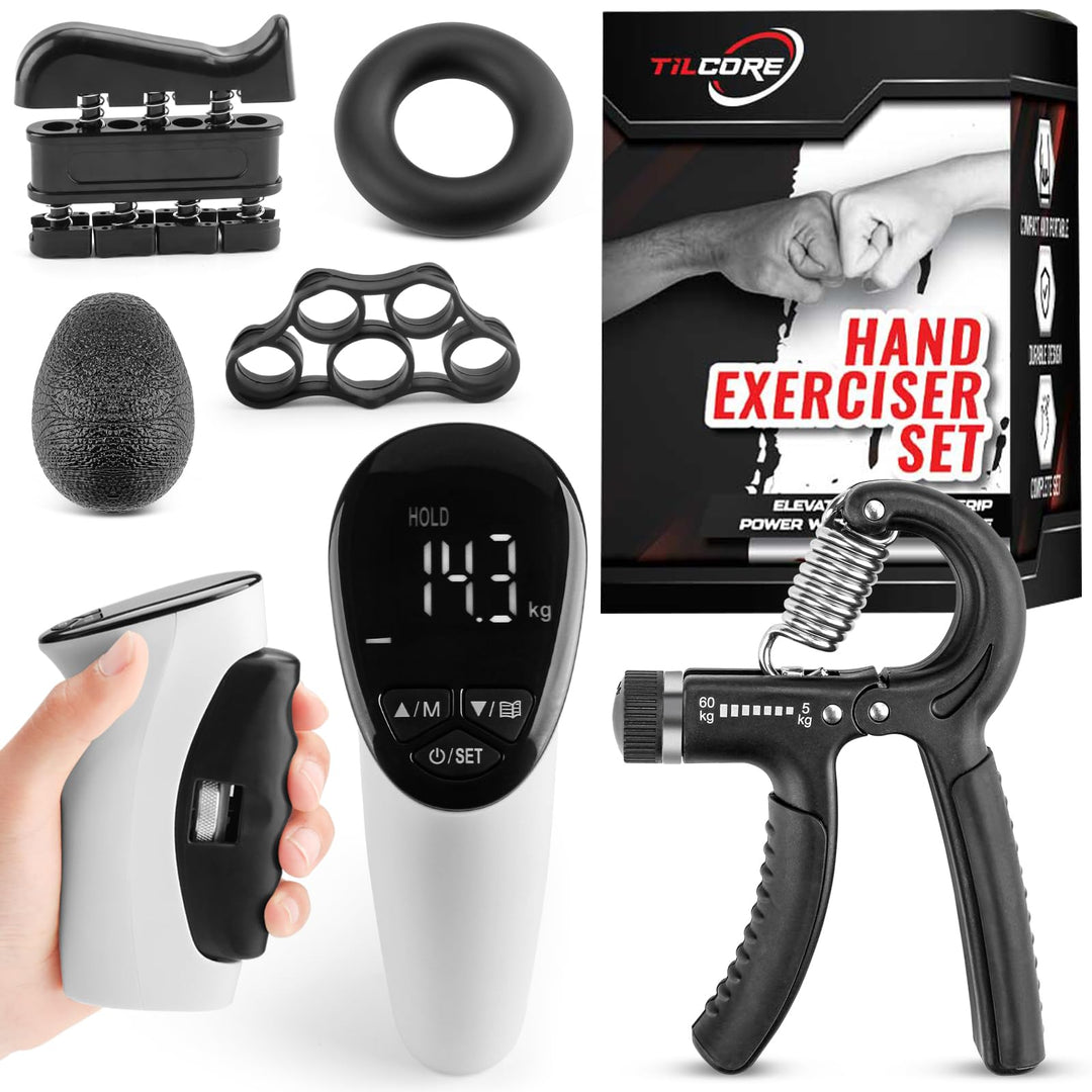 Griffstärke-Tester & -Trainer von Tilcore - Wiederaufladbarer Handgelenkdynamometer mit Handgelenkve